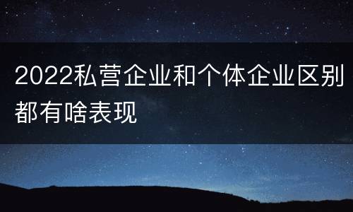 2022私营企业和个体企业区别都有啥表现