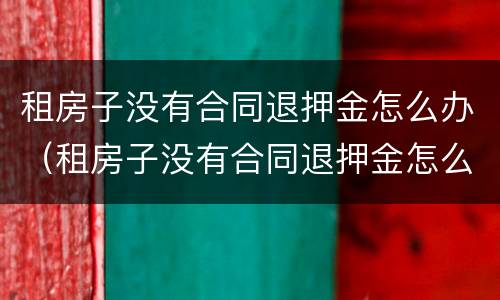 租房子没有合同退押金怎么办（租房子没有合同退押金怎么办理）