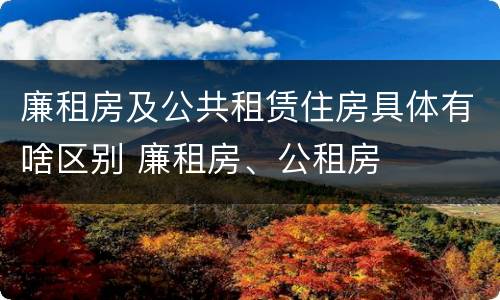 廉租房及公共租赁住房具体有啥区别 廉租房、公租房