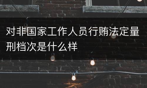 对非国家工作人员行贿法定量刑档次是什么样