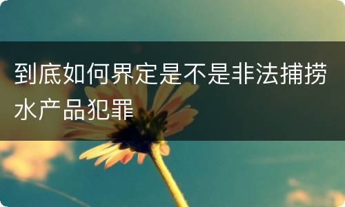 到底如何界定是不是非法捕捞水产品犯罪