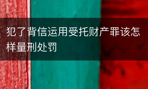 犯了背信运用受托财产罪该怎样量刑处罚