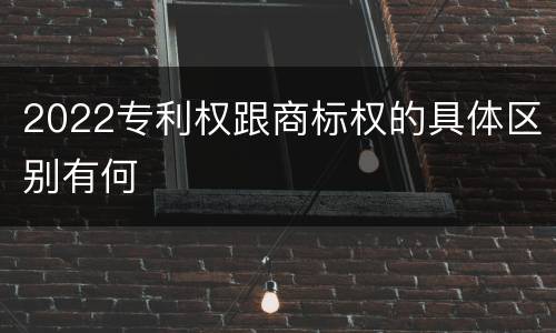 2022专利权跟商标权的具体区别有何