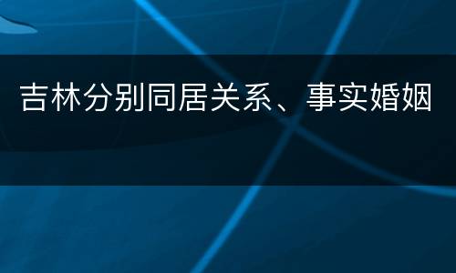吉林分别同居关系、事实婚姻