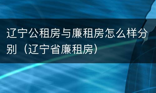 辽宁公租房与廉租房怎么样分别（辽宁省廉租房）