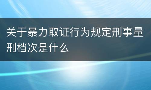 关于暴力取证行为规定刑事量刑档次是什么