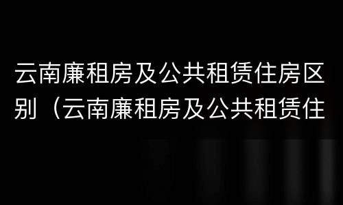 云南廉租房及公共租赁住房区别（云南廉租房及公共租赁住房区别大吗）