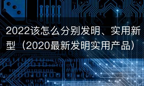 2022该怎么分别发明、实用新型（2020最新发明实用产品）