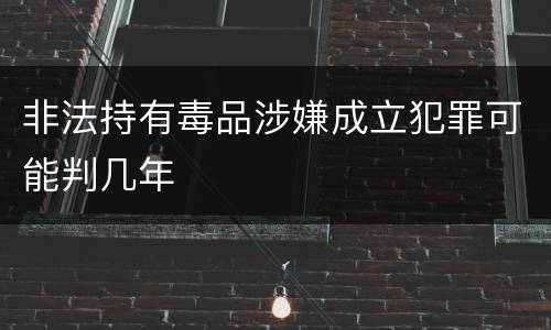 非法持有毒品涉嫌成立犯罪可能判几年