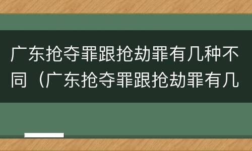 广东抢夺罪跟抢劫罪有几种不同（广东抢夺罪跟抢劫罪有几种不同行为）
