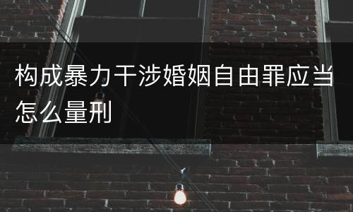 构成暴力干涉婚姻自由罪应当怎么量刑