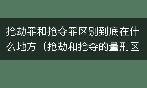 抢劫罪和抢夺罪区别到底在什么地方（抢劫和抢夺的量刑区别）