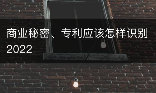 商业秘密、专利应该怎样识别2022
