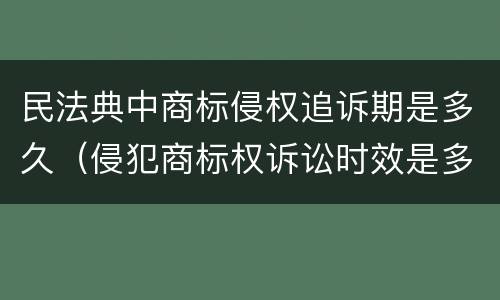 民法典中商标侵权追诉期是多久（侵犯商标权诉讼时效是多久）