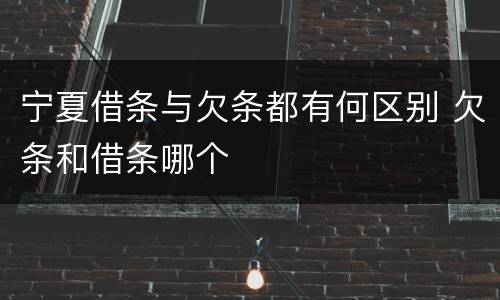 宁夏借条与欠条都有何区别 欠条和借条哪个