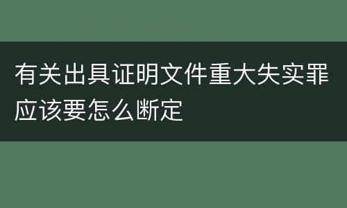 有关出具证明文件重大失实罪应该要怎么断定