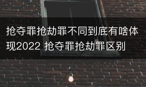 抢夺罪抢劫罪不同到底有啥体现2022 抢夺罪抢劫罪区别
