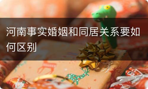 河南事实婚姻和同居关系要如何区别