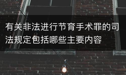 有关非法进行节育手术罪的司法规定包括哪些主要内容