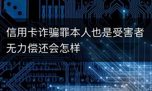 信用卡诈骗罪本人也是受害者无力偿还会怎样