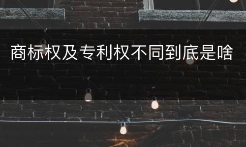 商标权及专利权不同到底是啥