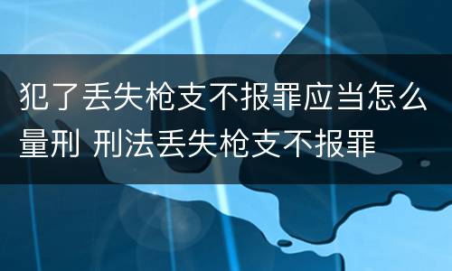犯了丢失枪支不报罪应当怎么量刑 刑法丢失枪支不报罪
