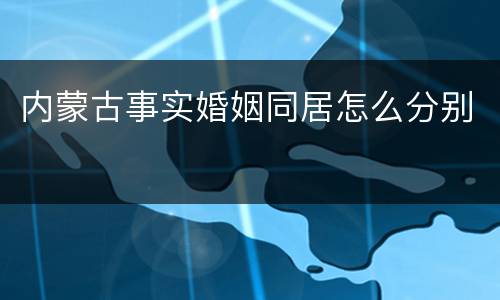 内蒙古事实婚姻同居怎么分别