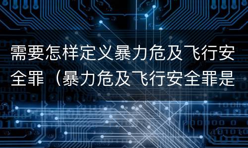 需要怎样定义暴力危及飞行安全罪（暴力危及飞行安全罪是危险犯吗）
