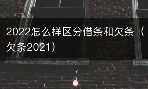 2022怎么样区分借条和欠条（欠条2021）