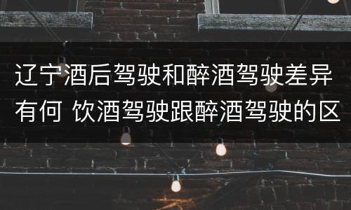 辽宁酒后驾驶和醉酒驾驶差异有何 饮酒驾驶跟醉酒驾驶的区别