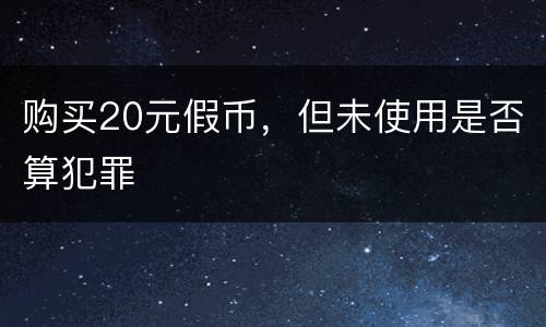 购买20元假币，但未使用是否算犯罪