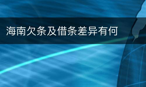 海南欠条及借条差异有何