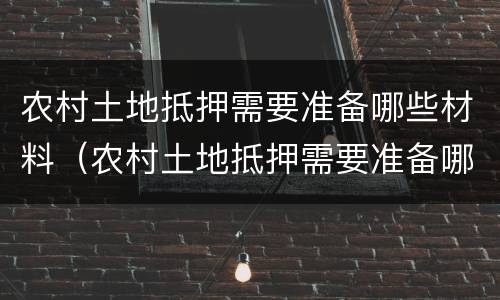 农村土地抵押需要准备哪些材料（农村土地抵押需要准备哪些材料呢）
