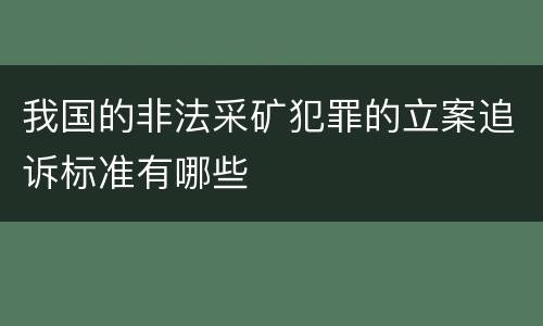我国的非法采矿犯罪的立案追诉标准有哪些