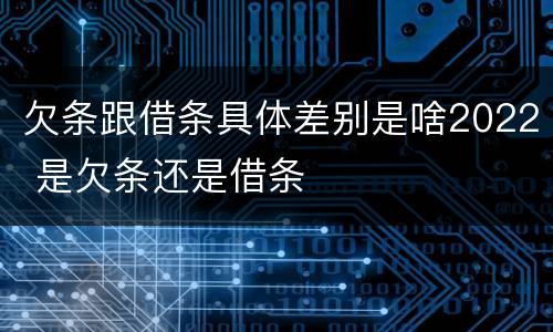 欠条跟借条具体差别是啥2022 是欠条还是借条