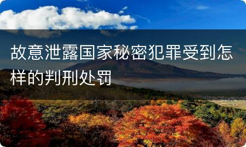 故意泄露国家秘密犯罪受到怎样的判刑处罚