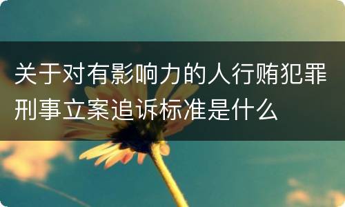关于对有影响力的人行贿犯罪刑事立案追诉标准是什么