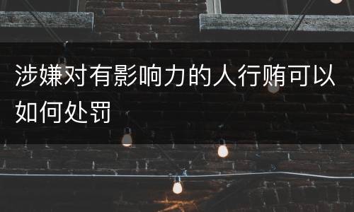 涉嫌对有影响力的人行贿可以如何处罚