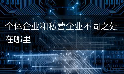 个体企业和私营企业不同之处在哪里