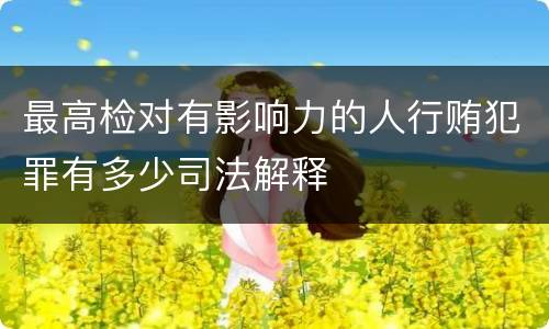 最高检对有影响力的人行贿犯罪有多少司法解释