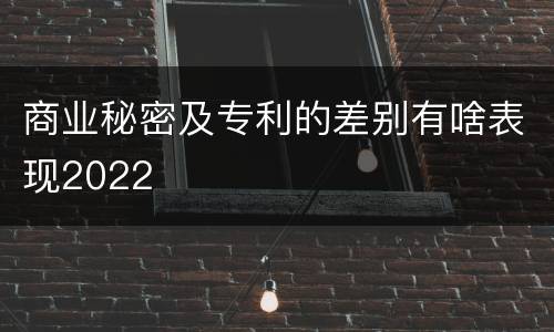 商业秘密及专利的差别有啥表现2022