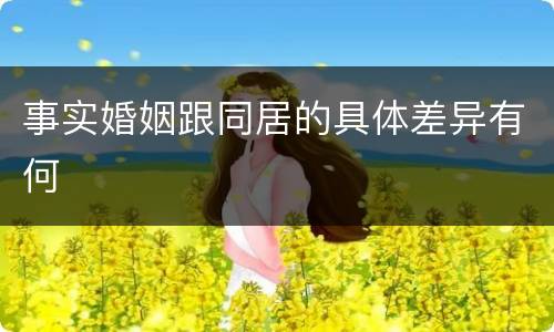 事实婚姻跟同居的具体差异有何