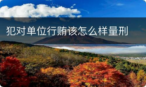犯对单位行贿该怎么样量刑