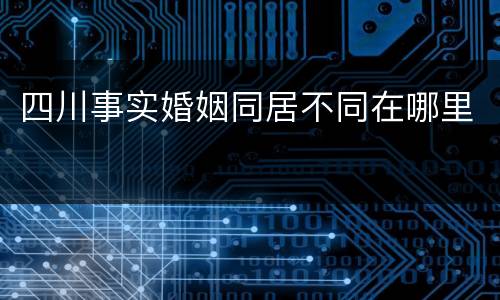 四川事实婚姻同居不同在哪里