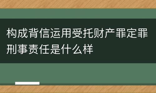构成背信运用受托财产罪定罪刑事责任是什么样