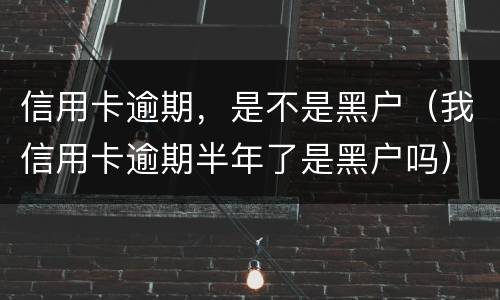信用卡逾期，是不是黑户（我信用卡逾期半年了是黑户吗）
