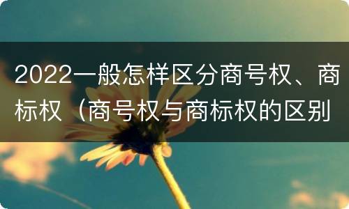 2022一般怎样区分商号权、商标权（商号权与商标权的区别）