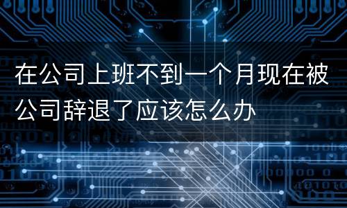 在公司上班不到一个月现在被公司辞退了应该怎么办