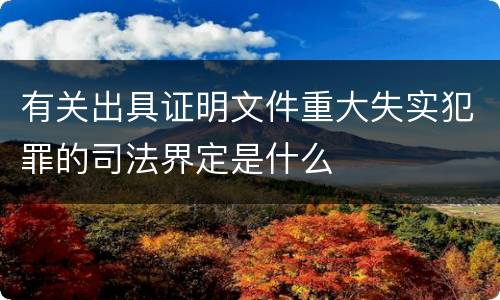 有关出具证明文件重大失实犯罪的司法界定是什么