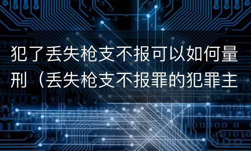 犯了丢失枪支不报可以如何量刑（丢失枪支不报罪的犯罪主体只能是什么）